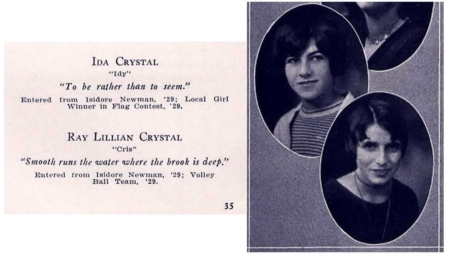 Ida and Ray Crystal. Chattanooga High School Yearbook, 1930